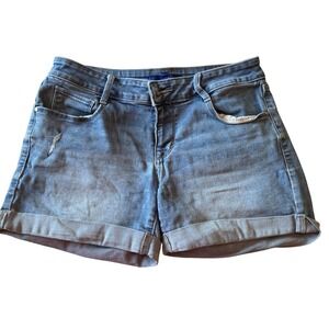 Apt 9 Denim Shorts Womens Size 6 Blue Jean Cuffed‎ Casual